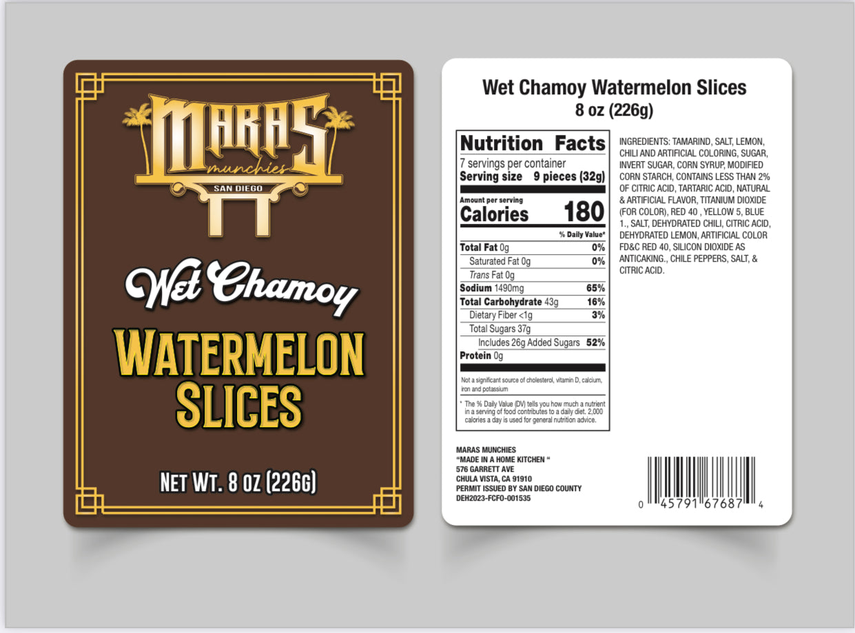 Wet Chamoy Watermelon Slices