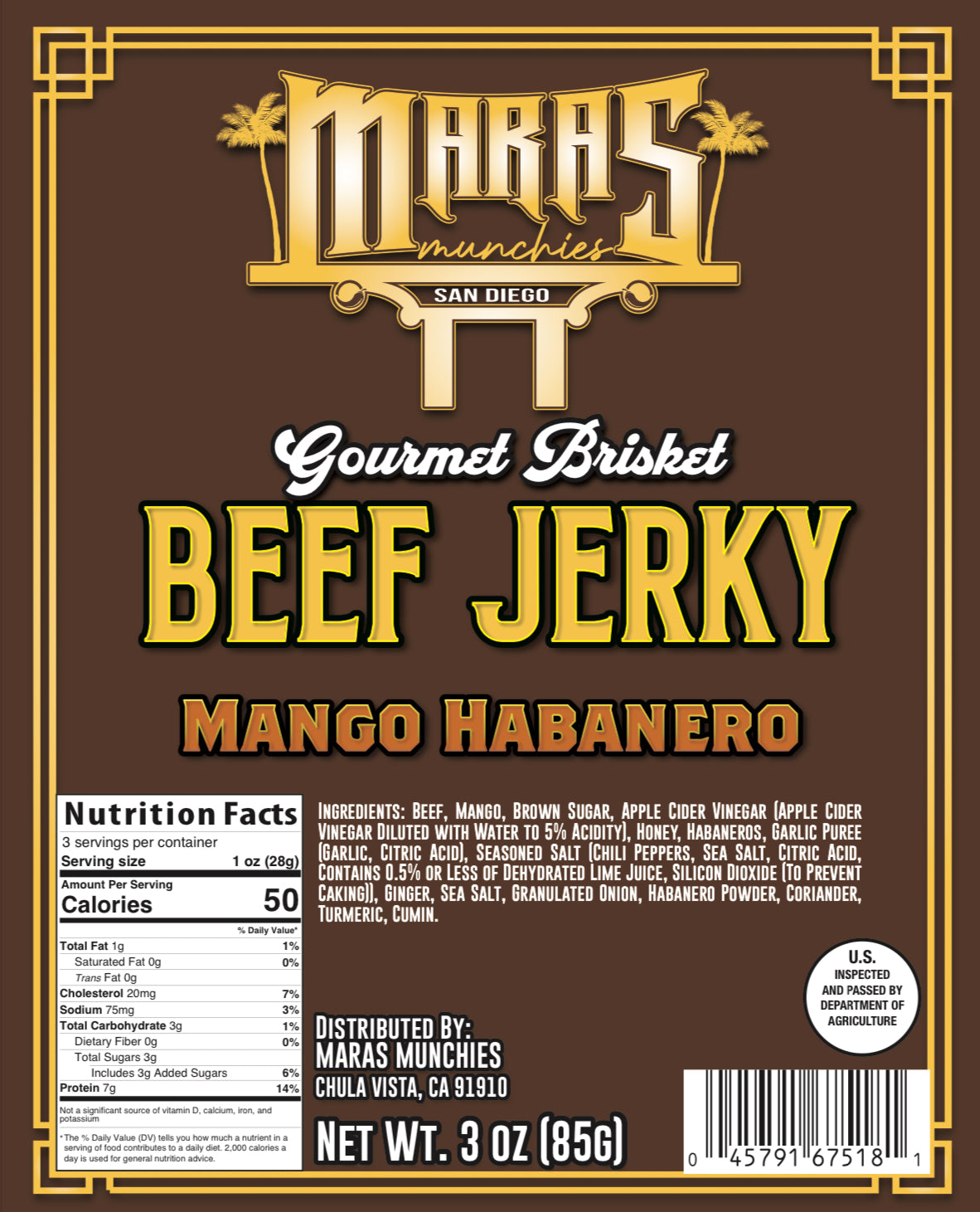 Gourmet Brisket Jerky (MANGO HABANERO)