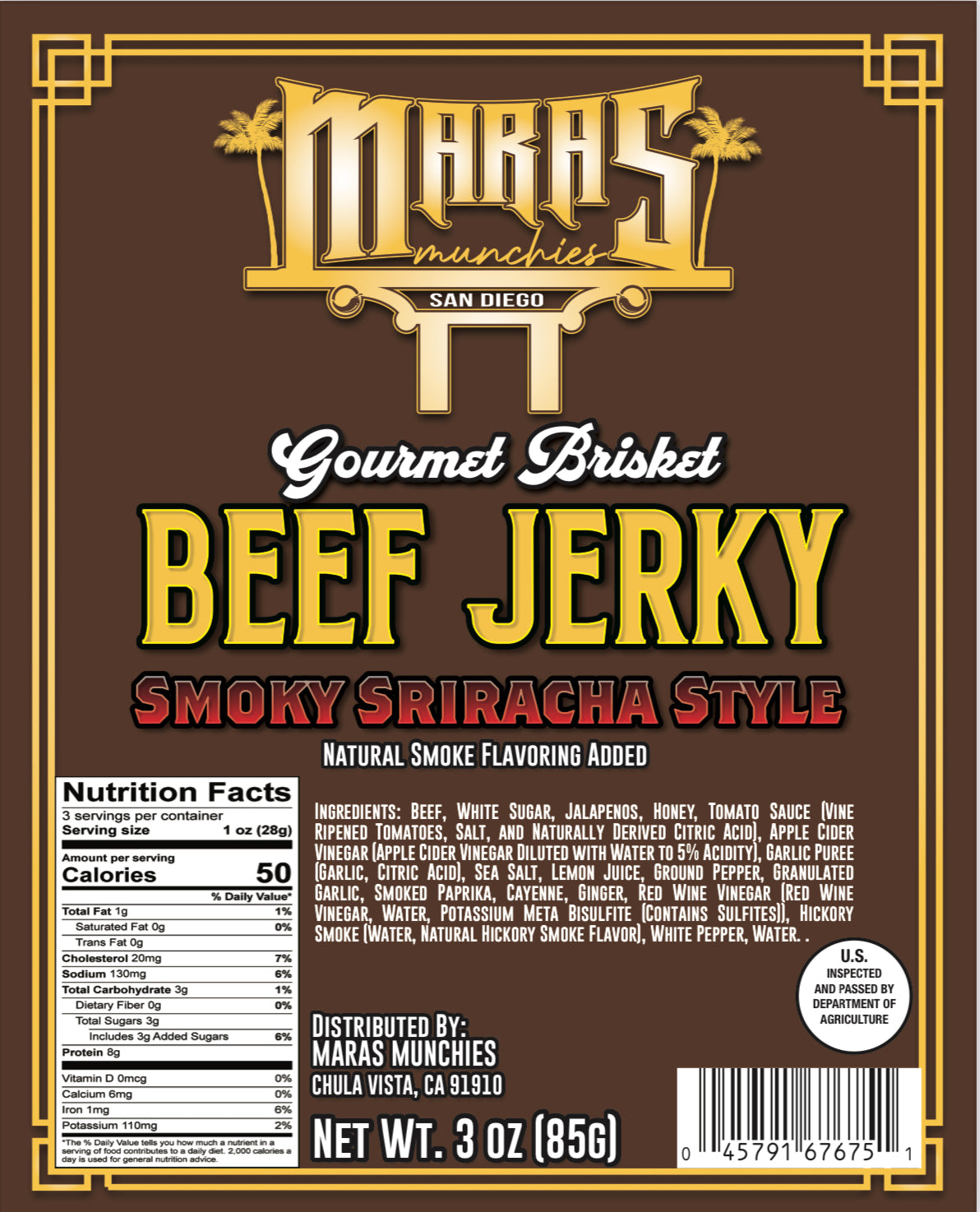 Gourmet Brisket Jerky (SMOKY SRIRACHA )